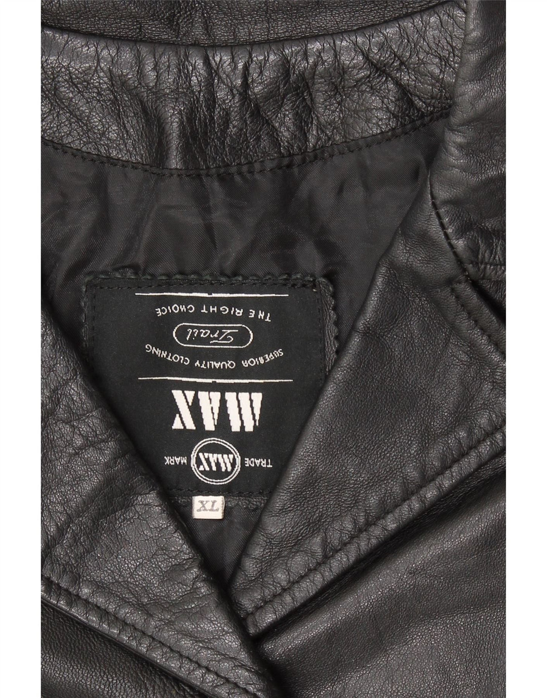 Giacca in pelle vintage da donna UK 18 XL in pelle nera