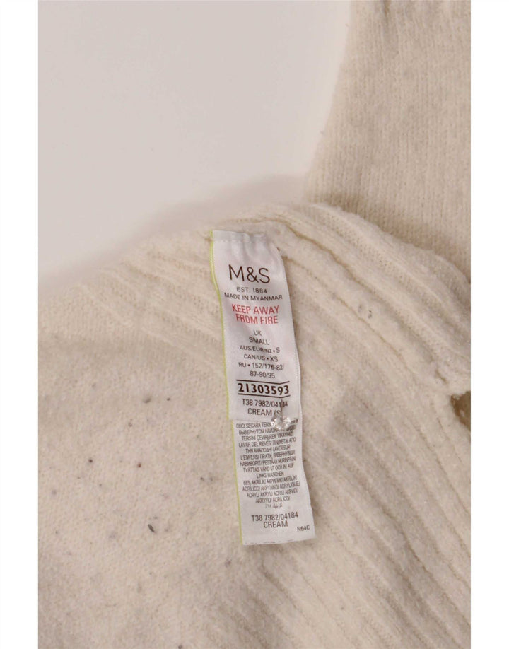 Marks & Spencer Dame Oversized rullehals sweater UK 10 Small White