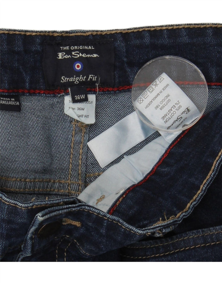 Ben Sherman Mens Straight Jeans W36 L31 Blue Cotton