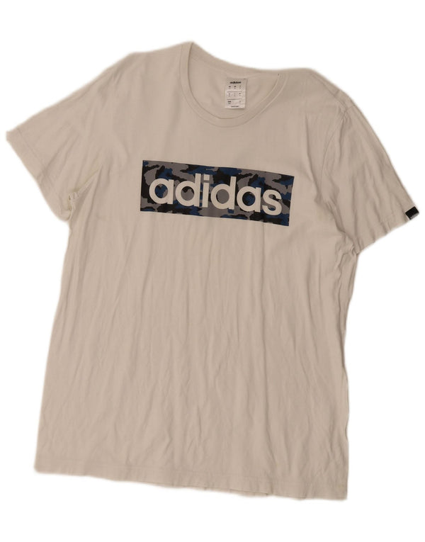 Adidas Mens Graphic T-Shirt Top Medium White