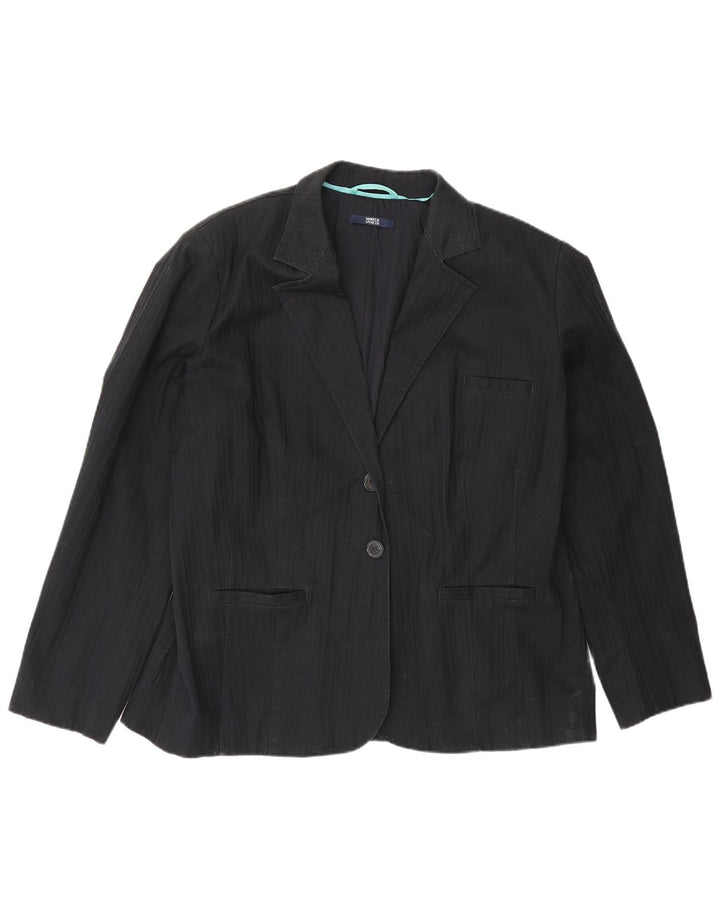 Marks & Spencer Herren-Blazer mit 2 Knöpfen, UK 22 3XL, schwarze Baumwolle