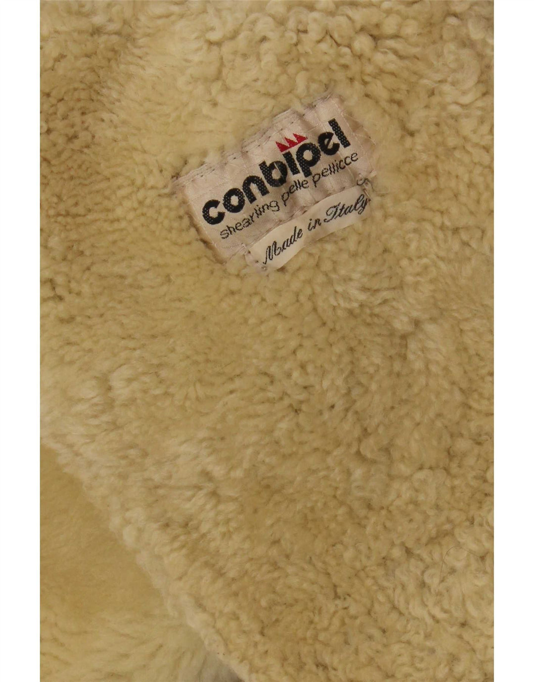 Giacca in shearling con cappuccio da donna Conbipel UK 16 Large Beige