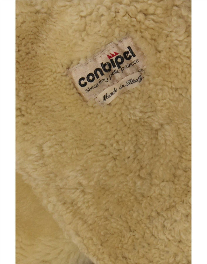 Giacca in shearling con cappuccio da donna Conbipel UK 16 Large Beige