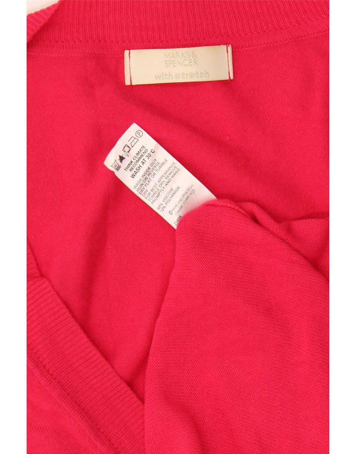 Marks & Spencer Womens Cardigan Sweater UK 8 Small Pink Viscose