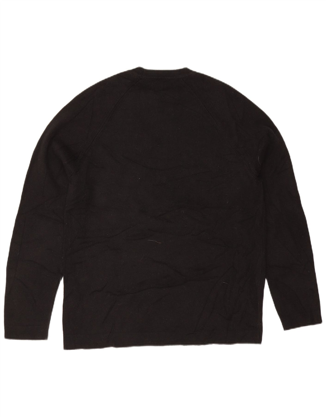 Zara Womens Oversized Crew Neck Jumper Sweater UK 14 Medium Black Cotton