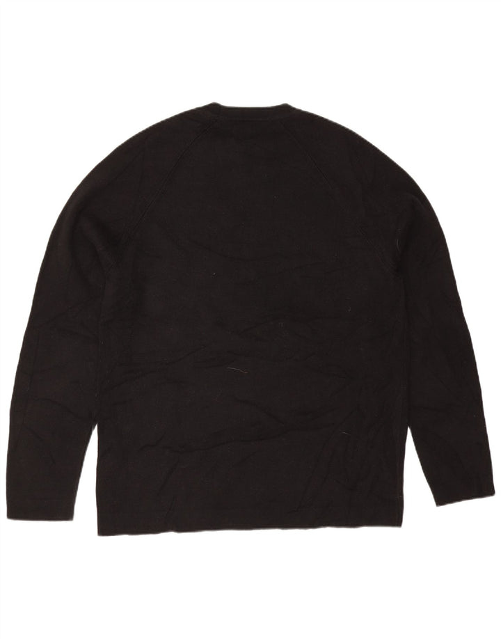 Zara Womens Oversized Crew Neck Jumper Sweater UK 14 Medium Black Cotton