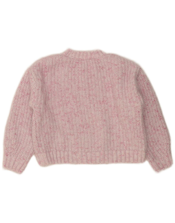 Marks & Spencer Mädchen-Pullover mit Rundhalsausschnitt, 11–12 Jahre, rosa meliert