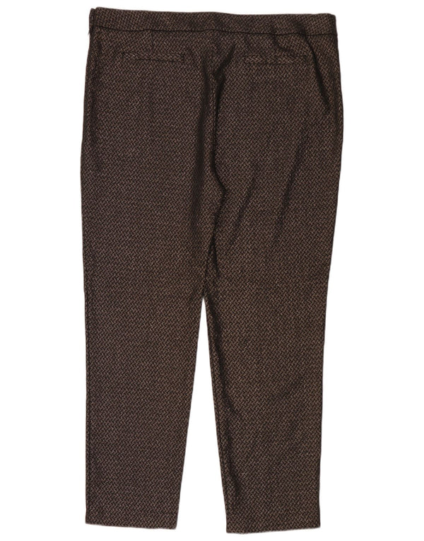 M&Co Pantalon décontracté slim à motif abstrait pour femme UK 14 Large W35 L29 Noir