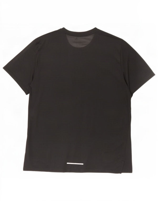 Nike Herre Dri Fit T-shirt Top Stor sort stribet polyester