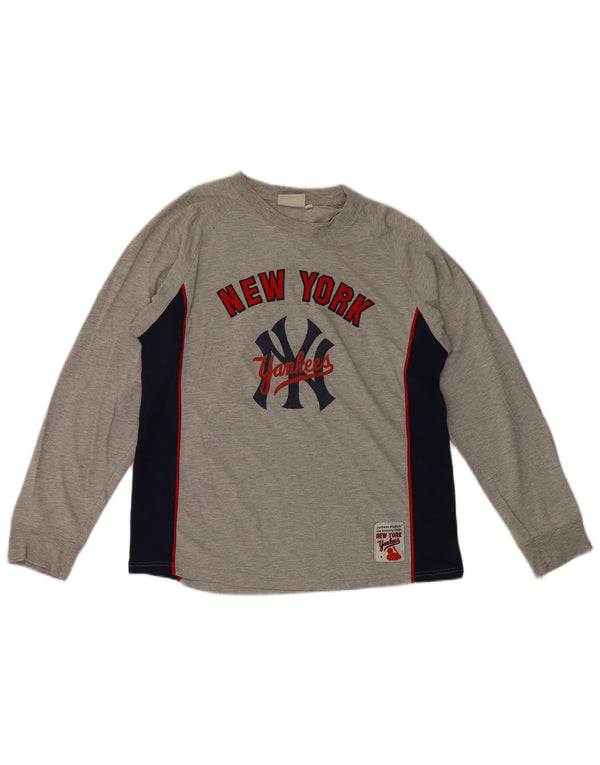 Sportex Mens New York Yankees Graphic Top Long Sleeve Large Grey