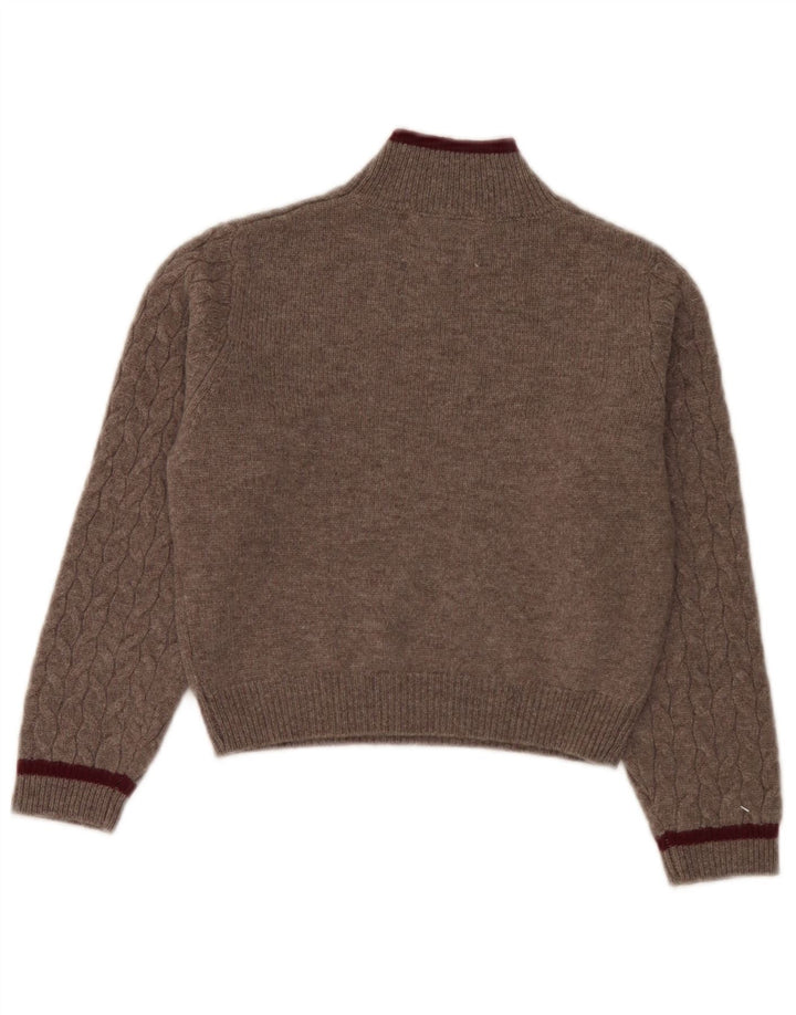 Zara Boys Turtle Neck Jumper Sweater 8-9 Years Brown Wool