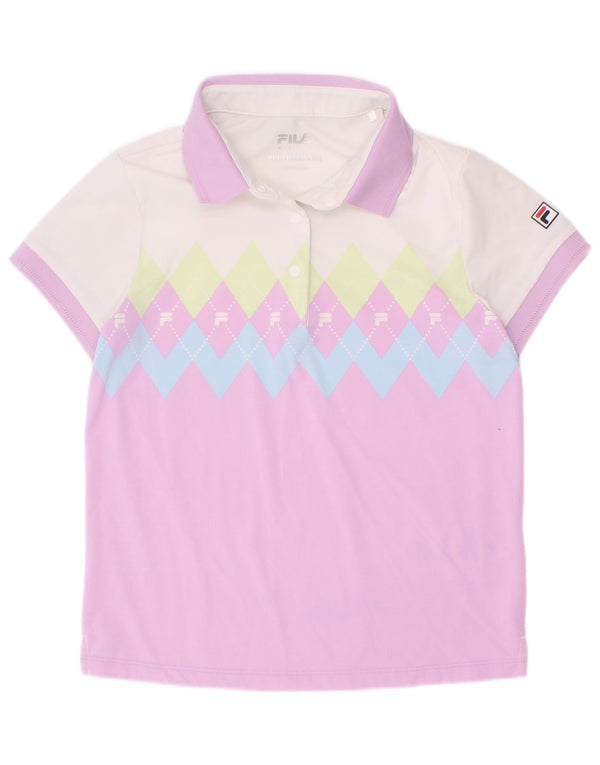 Tricou Polo Fete Fila Grafic 6-7 Ani Mov Argyle/Diamond Nylon