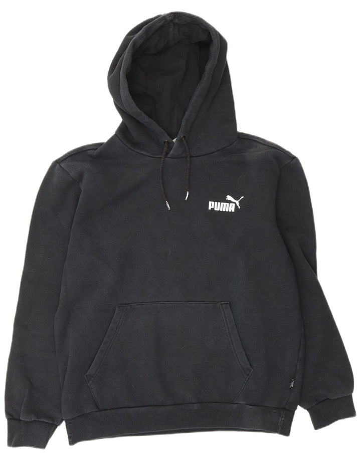 Felpa con cappuccio da uomo PUMA, cotone nero medio