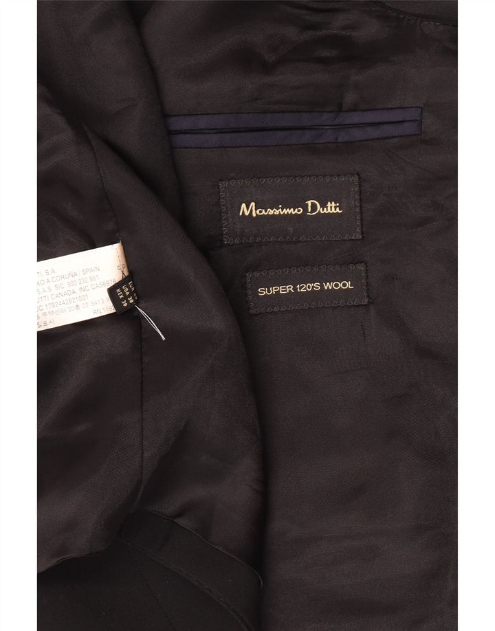 Massimo Dutti Mens Waistcoat EU 48 Medium Black Wool