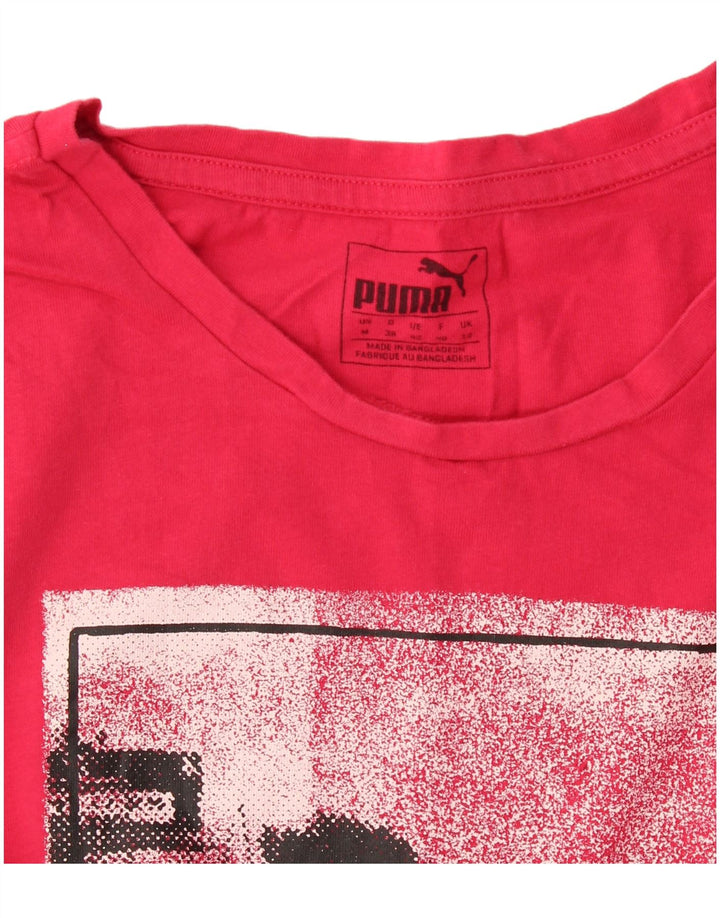 Puma Womens Graphic T-Shirt Top UK 12 Medium  Red