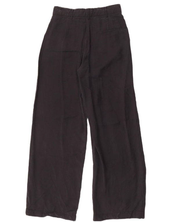 Calça chino feminina Zara com perna larga XS W24 L32 preta