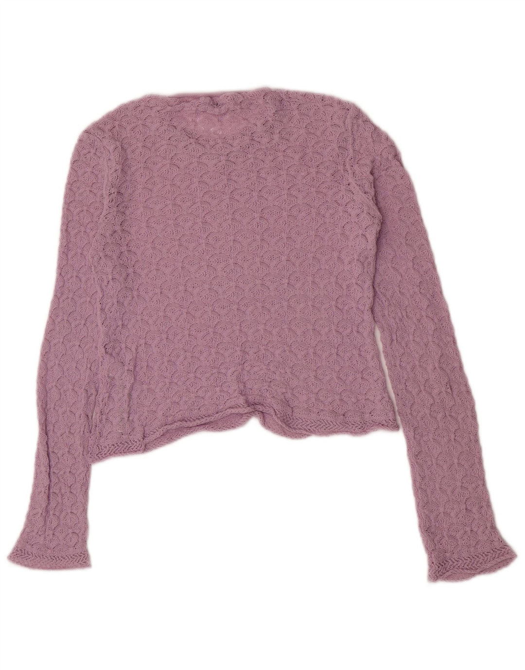 Zara Womens Crop Top Long Sleeve UK 10 Small Purple Polyamide