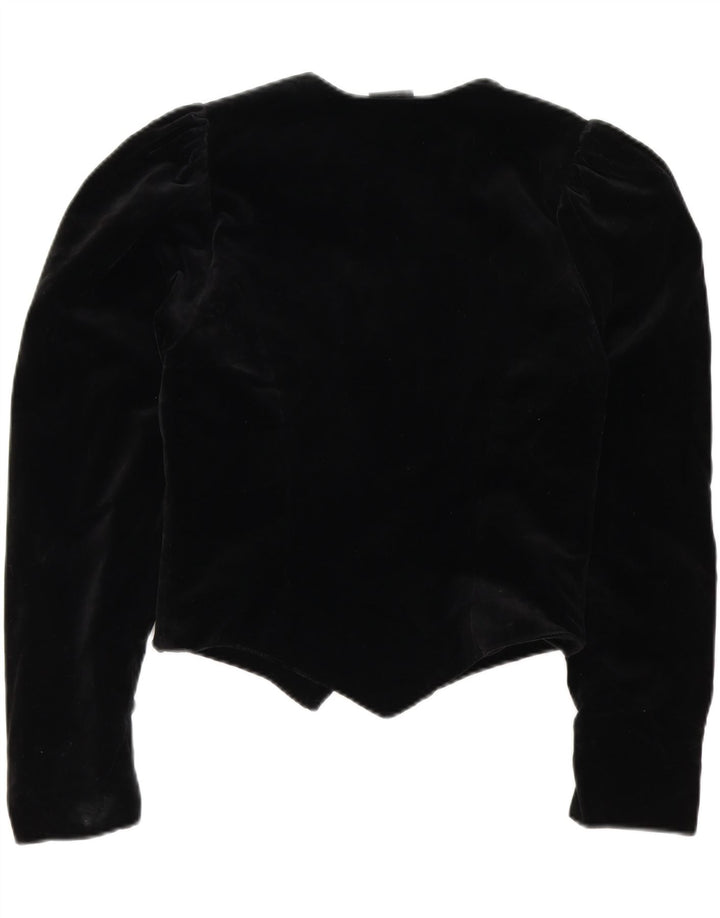 ALTENBEURER Womens Crop 2 Button Blazer Jacket EU 38 Medium Black Cotton Vintage Altenbeurer and Second-Hand Altenbeurer from Messina Hembry 