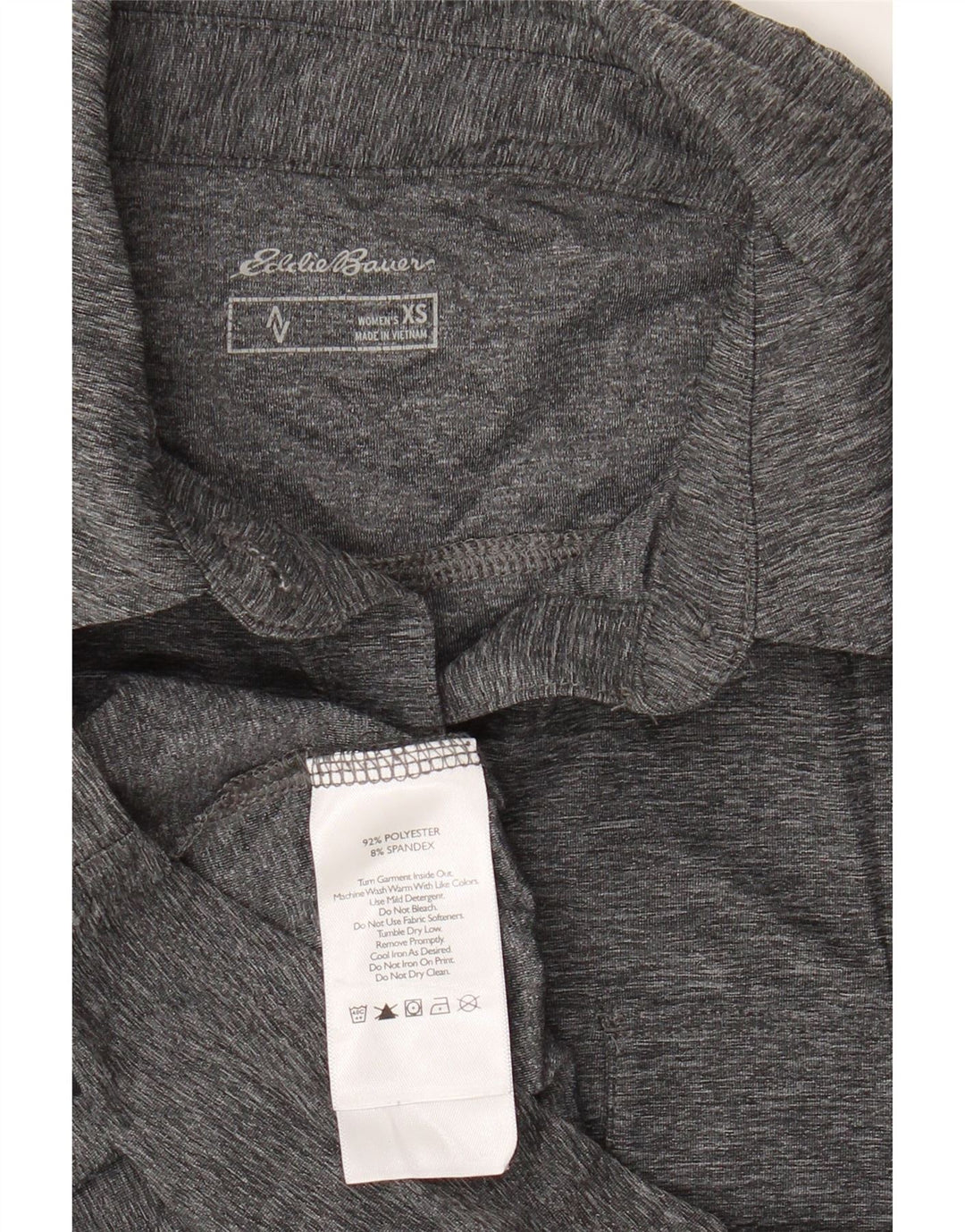 EDDIE BAUER Womens Shirt UK 6 XS Grey Flecked Polyester