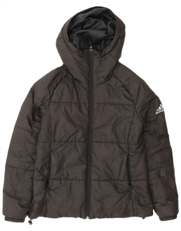 Jachetă căptușită cu glugă Adidas pentru femei UK 12/14 Medium Black