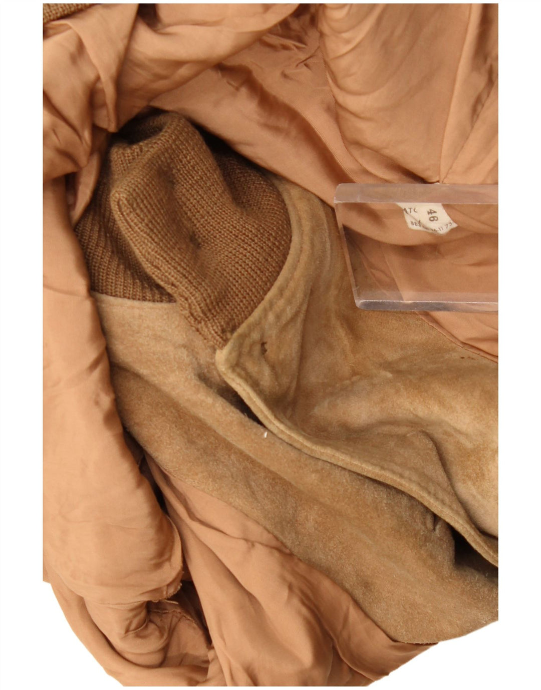 Vintage Mens Suede Bomber Jacket IT 46 Small Beige