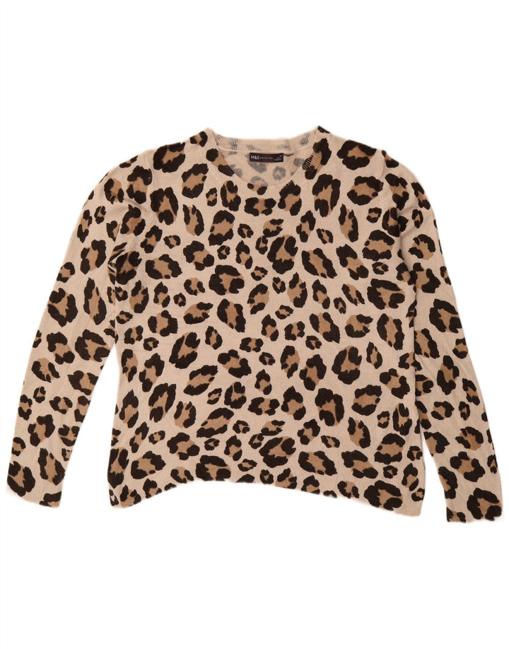 Marks & Spencer Dame sweater med rund hals DK 16 Stor Beige