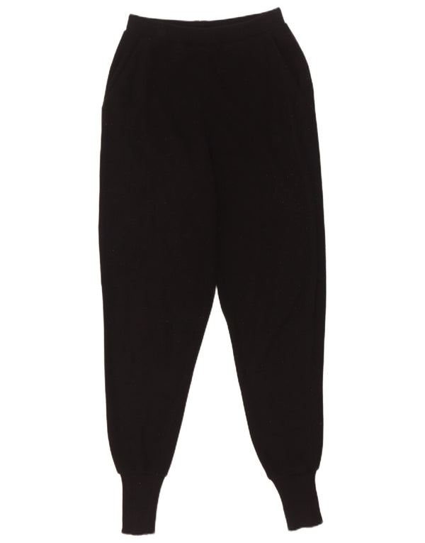 Zara Pantalon de survêtement en tricot pour femme UK 10 Small Noir