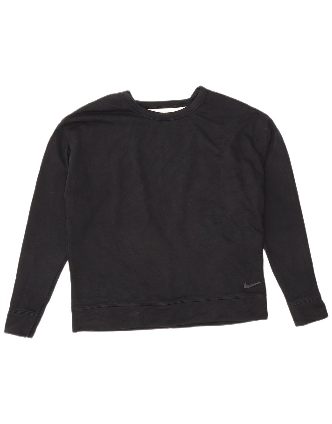 Nike Womens Dri Fit Oversized Sweatshirt Jumper UK 10 Small Black Cotton