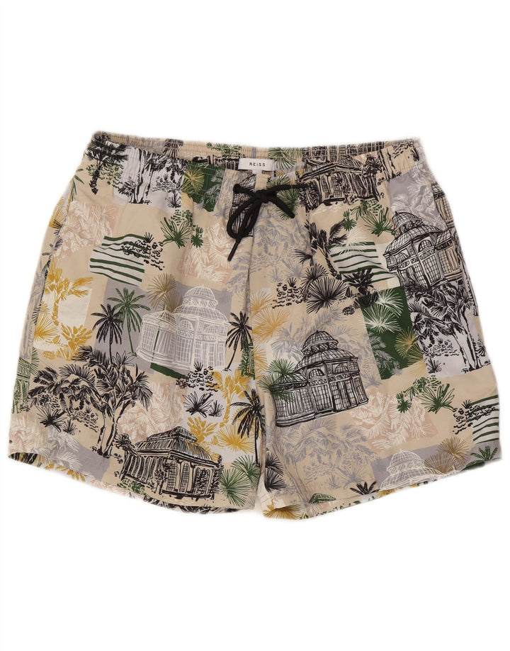 Reiss Mens Graphic Swimming Shorts Medium  Multicoloured Polyester