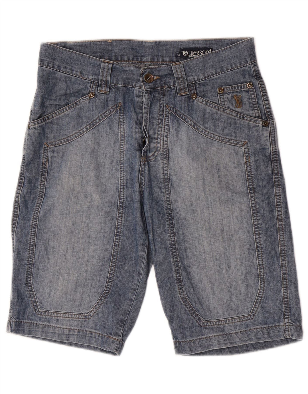 Jeckerson Short en jean pour homme W30 en coton bleu moyen