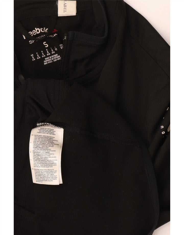 Giacca Reebok da donna con grafica grafica, giacca UK 8/10 Small, poliestere nero