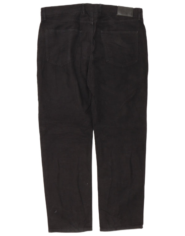 Marks & Spencer Mens Regular Fit Casual Trousers W36 L31 Black Cotton