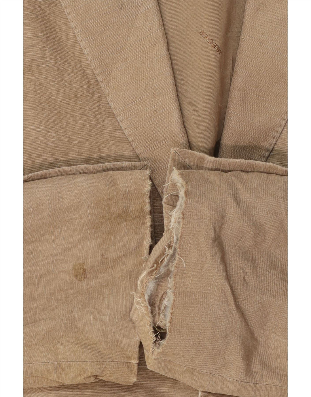 Jaeger Mens 2 Button Blazer Jacket UK 40 Large Beige Silk