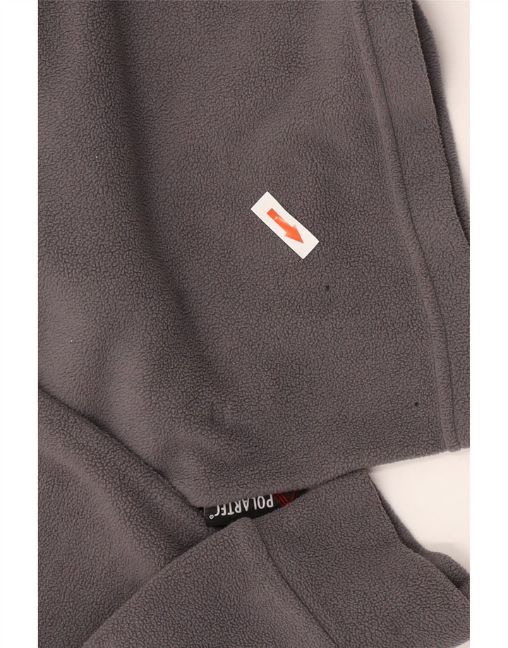 Maglione in pile da uomo con zip e collo Invicta, grande, in poliestere grigio