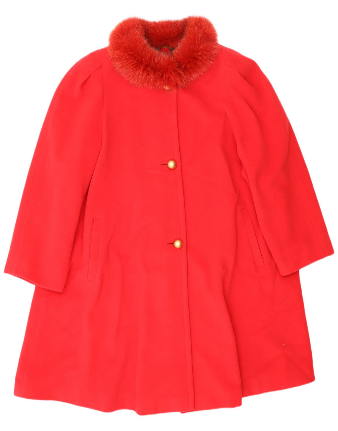 Vintage Womens Oversized Overcoat IT 44 Medium Red Wool
