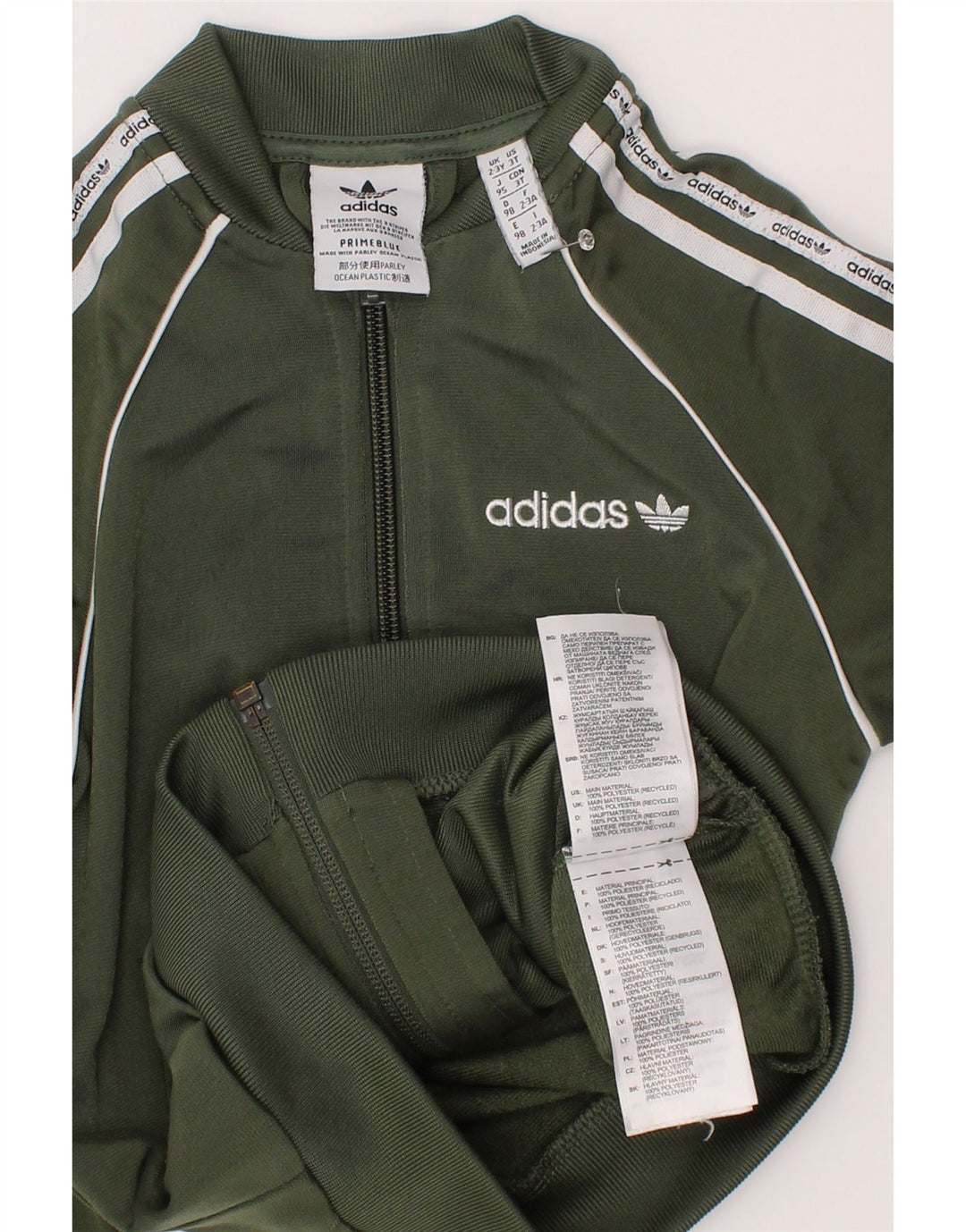 Giacca da ginnastica grafica per ragazze Adidas 2-3 anni in poliestere verde
