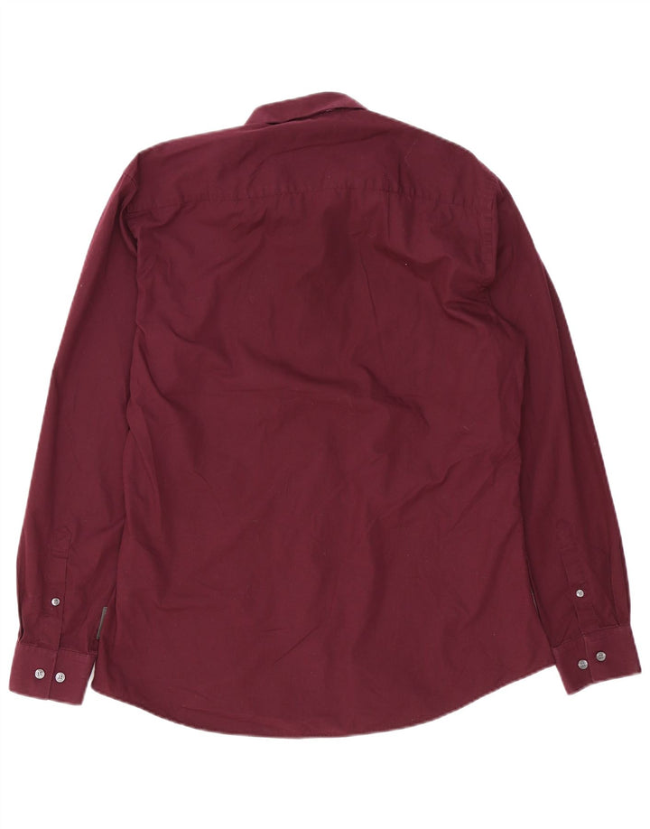 French Connection Mens Shirt Large Burgundy Cotton