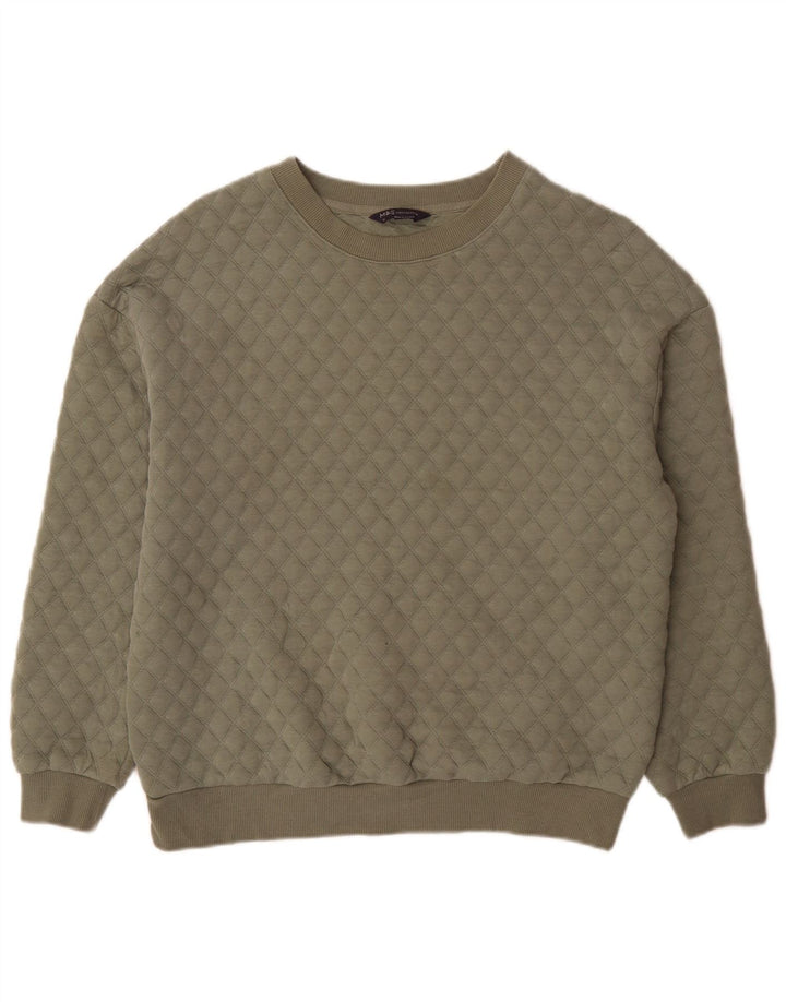 Marks & Spencer Dame Oversized Sweatshirt Jumper UK 12 Medium Khaki