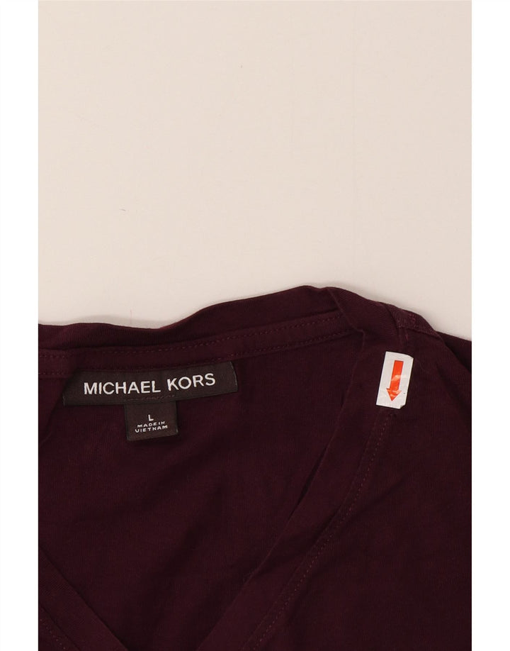 MICHAEL KORS Mens T-Shirt Top Large Burgundy