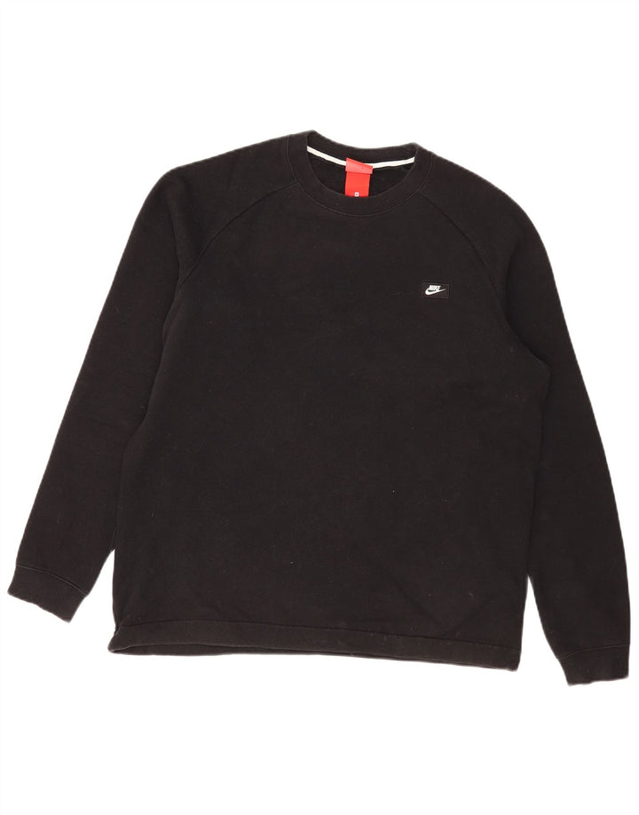 Pulover Nike pentru bărbați, bumbac mediu negru