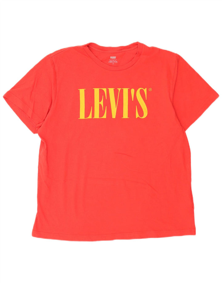 T-shirt grafica da uomo Levi's Top grande in cotone rosso