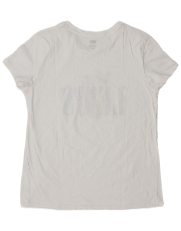LEVI'S Damen Grafik-T-Shirt-Oberteil UK 14 Large Weiß