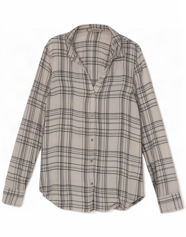 Calvin Klein Jeans Womens Shirt UK 12 Medium White Check