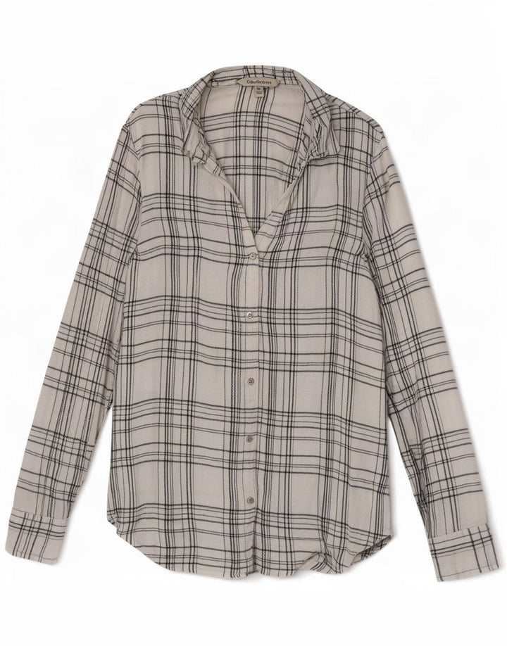Calvin Klein Jeans Chemise Femme UK 12 Medium White Check