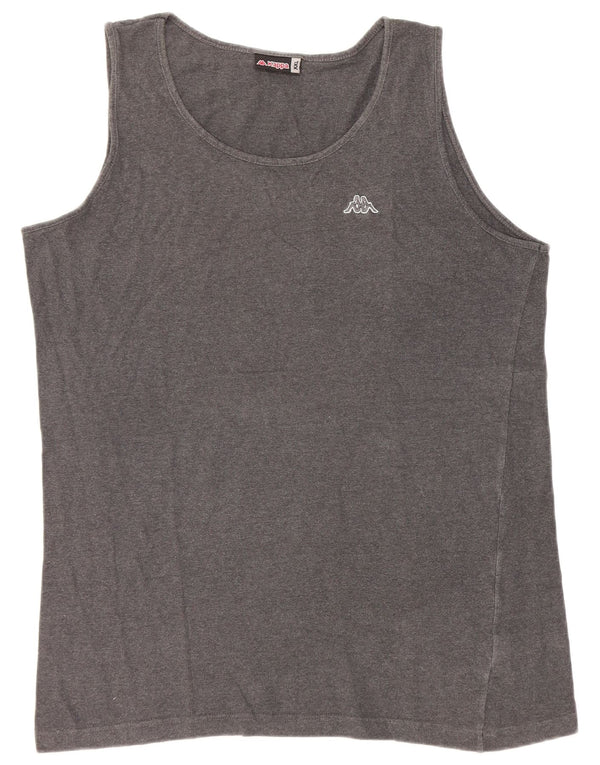 Kappa Herren Weste Top 2XL Grau Baumwolle