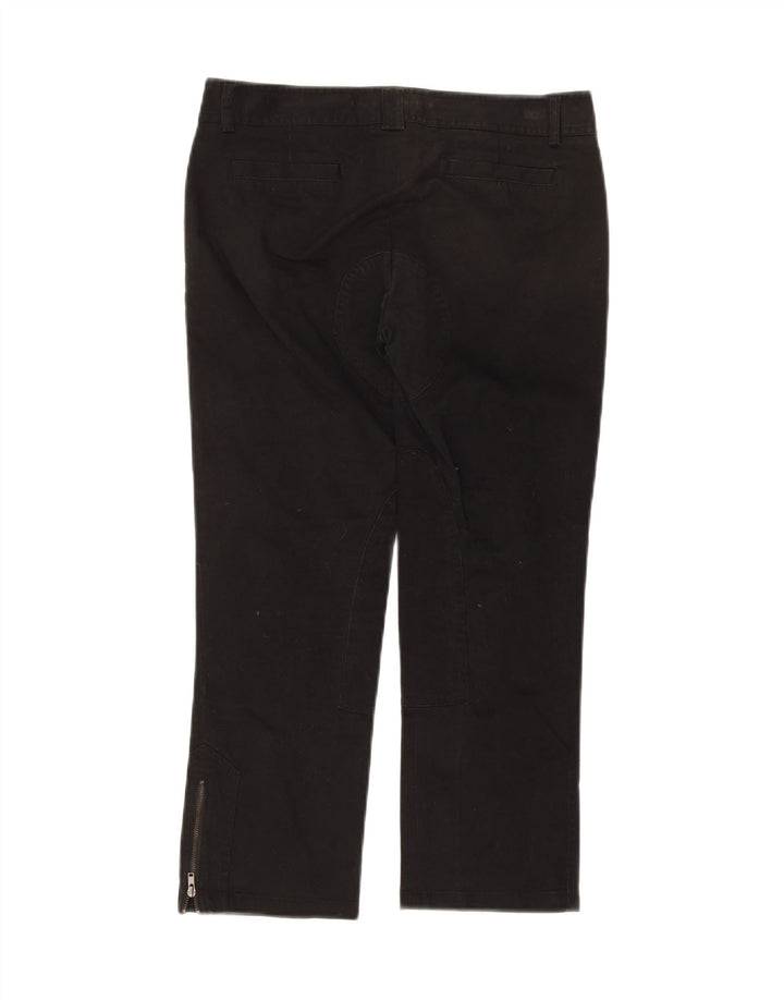 ZARA Womens Basic Straight Cropped Trousers Medium W30 L24 Black Cotton