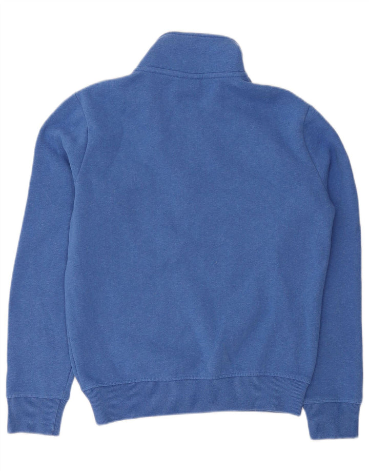 Superdry Mens Zip Neck Sweatshirt Jumper Small Blue Cotton