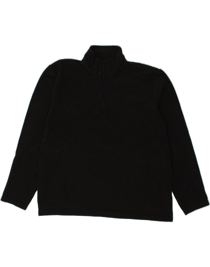 MOUNTAIN WAREHOUSE Mens Zip Neck Fleece Jumper Large Black Polyester Vintage Mountain Warehouse and Second-Hand Mountain Warehouse from Messina Hembry 