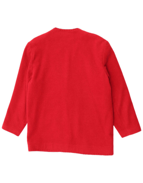 A.Wear Womens 3 Button Blazer Jacket UK 12 Medium Red Wool
