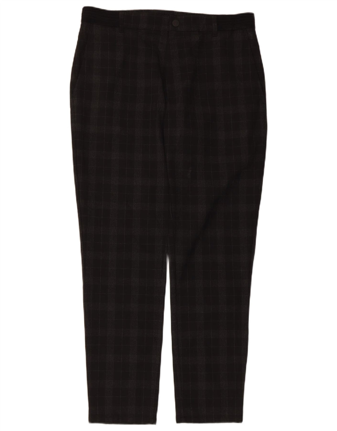 Zara Mens Tapered Chino Trousers Medium W31 L28 Black Check